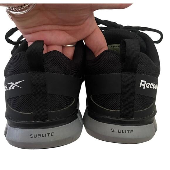 Alloy Toe Reebok Sublite Cushion Work Shoe - Black & Gray - W Size 7 & M Size 5 - Picture 4 of 8